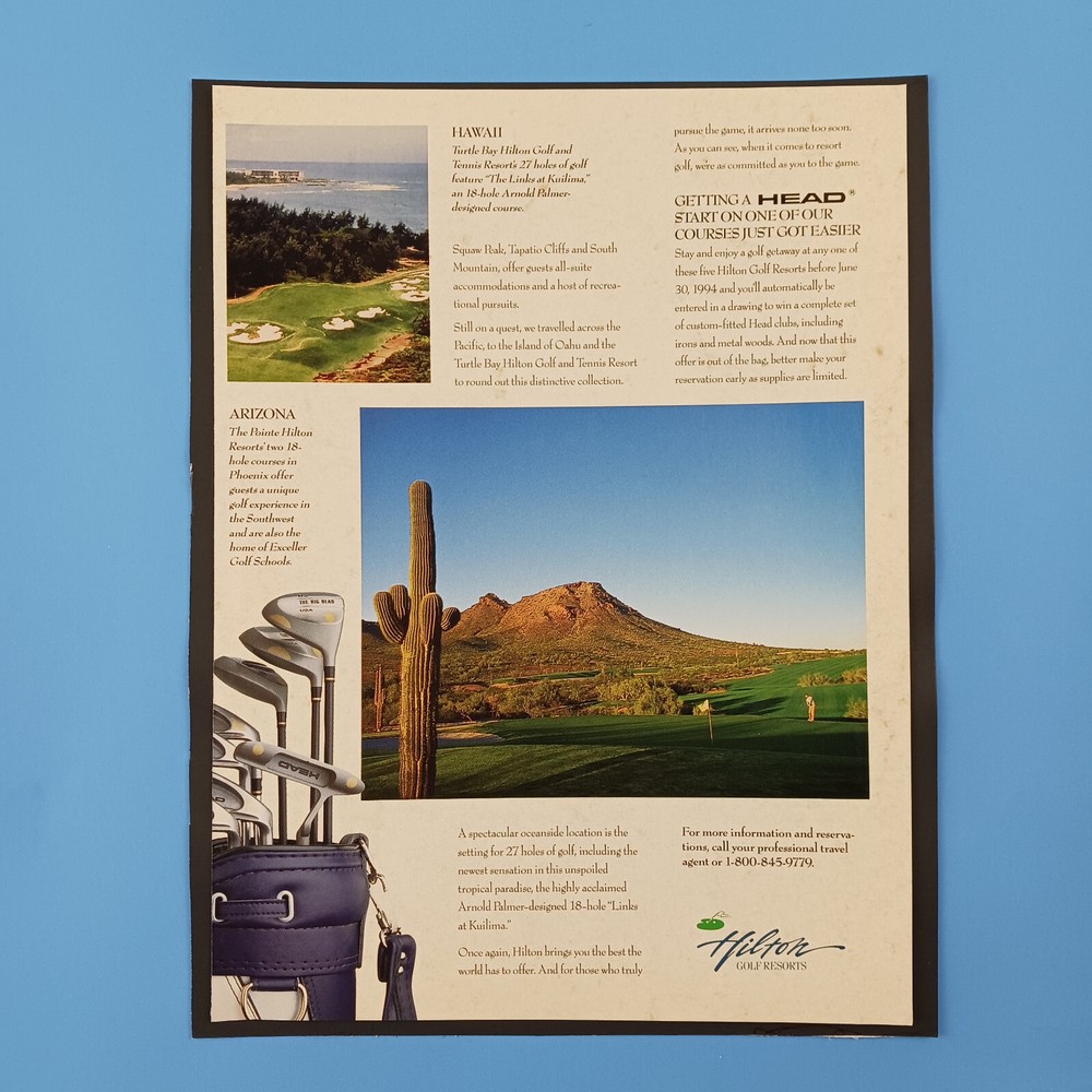 1994 Hilton Golf Resorts 2-Page Print Advertisement