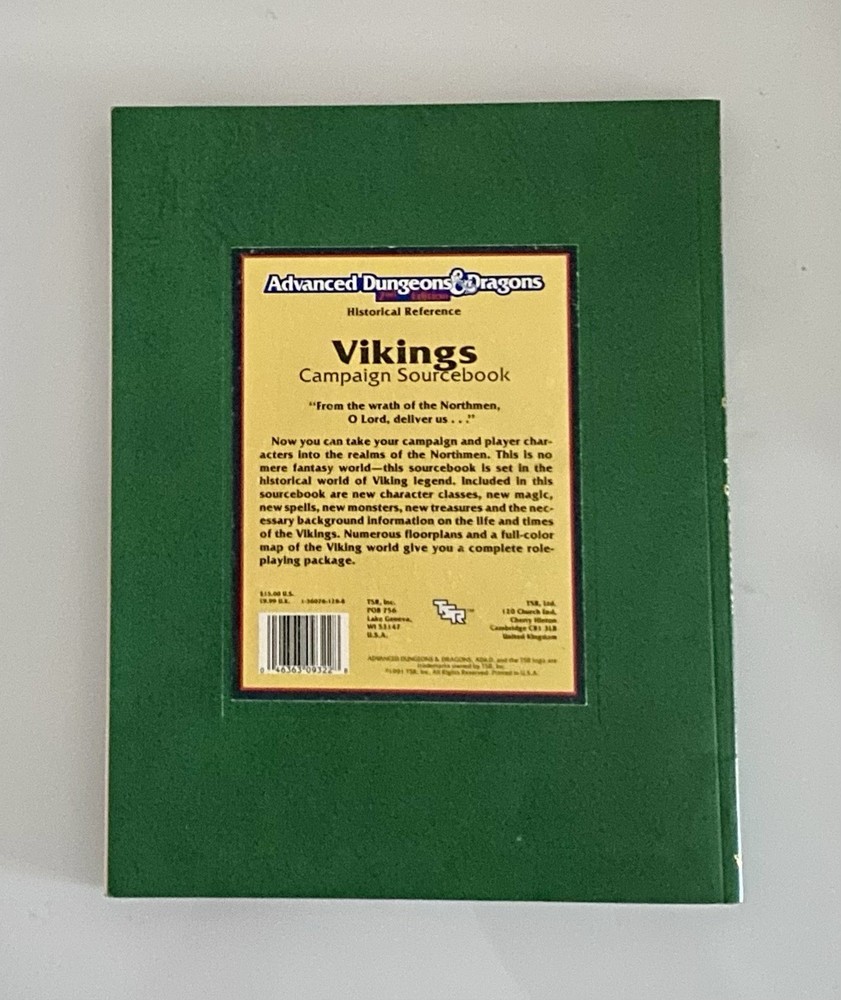 AD&D Vikings Sourcebook Dungeons And Dragons W/ Map