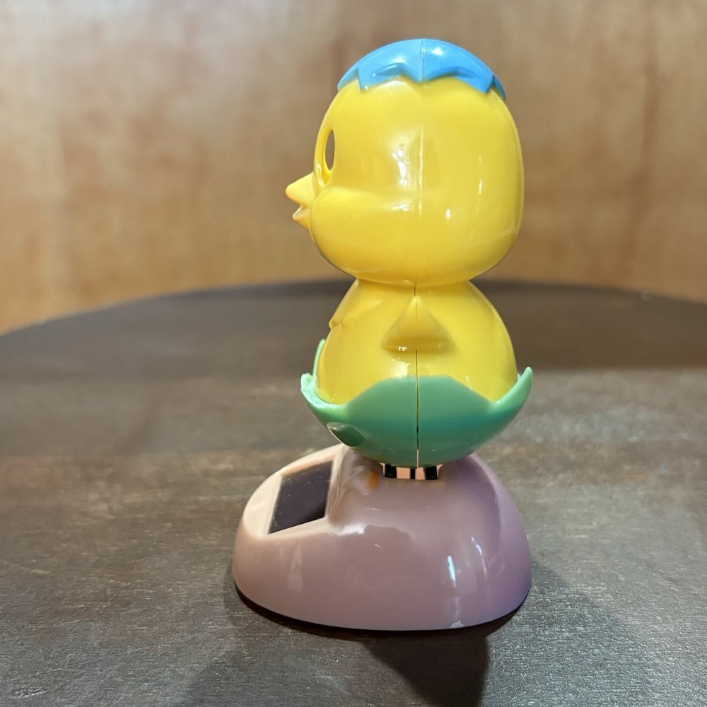 Solar Powered Dancing Toy Easter Chick In Blue Easter Egg Tested Working