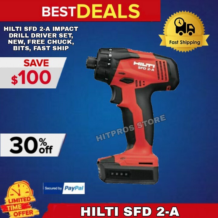HILTI SFD 2-A IMPACT DRILL DRIVER COMBO, NEW, FREE CHUCK, BITS,  FAST SHIP