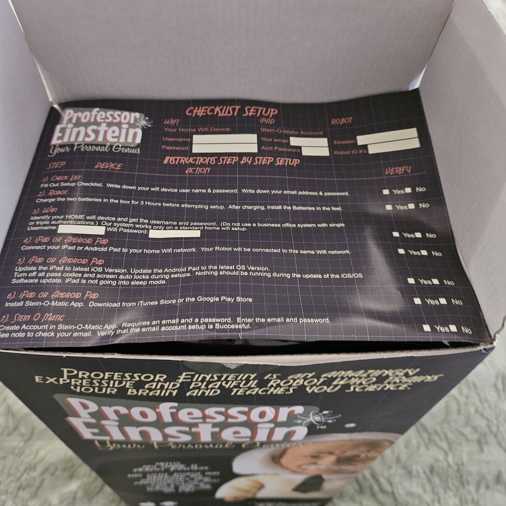 Professor Einstein Interactive Robot Tutor Your Personal Genius! New Open Box