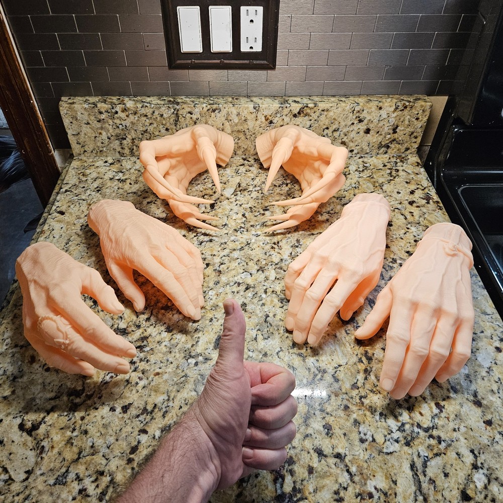 Monster resin hands lifesized ONE PAIR