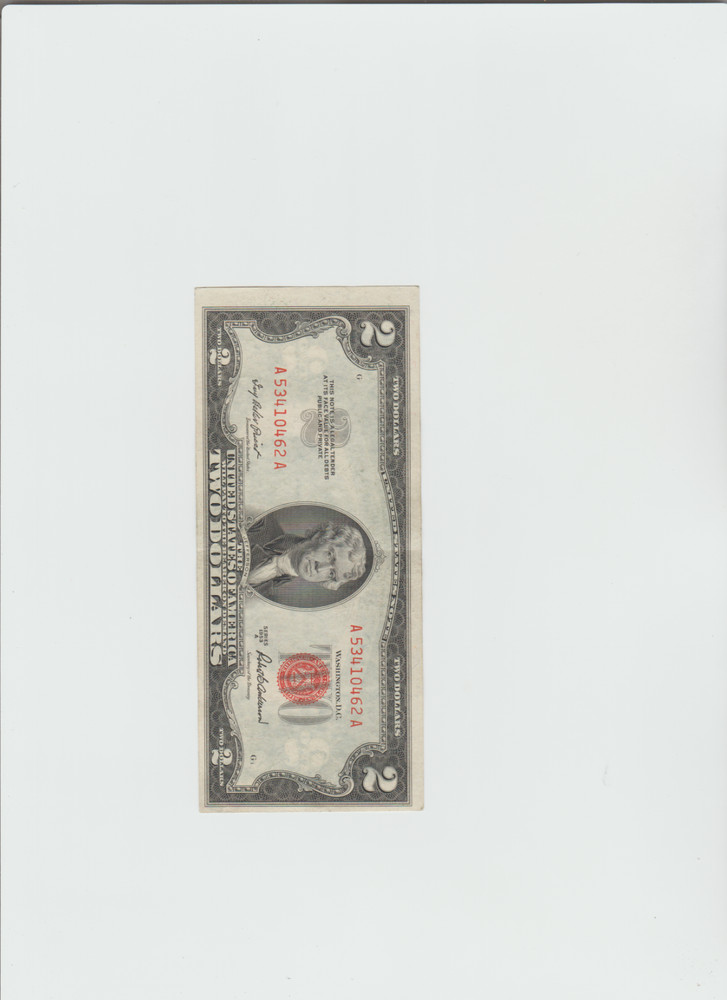 1953-A $2 Red Seal Note in lightly circulated condition.