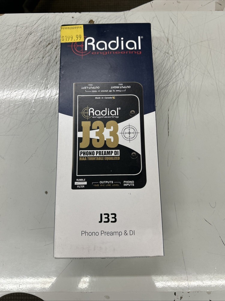 Radial J33 2-Channel Active Turntable Preamp Direct Box