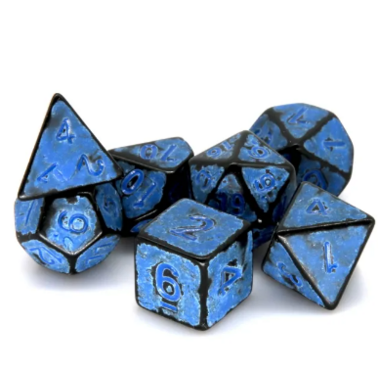 Graffiti Blue 7 Dice Set - 5E DND Dungeons Dragons Pathfinder RPG d20