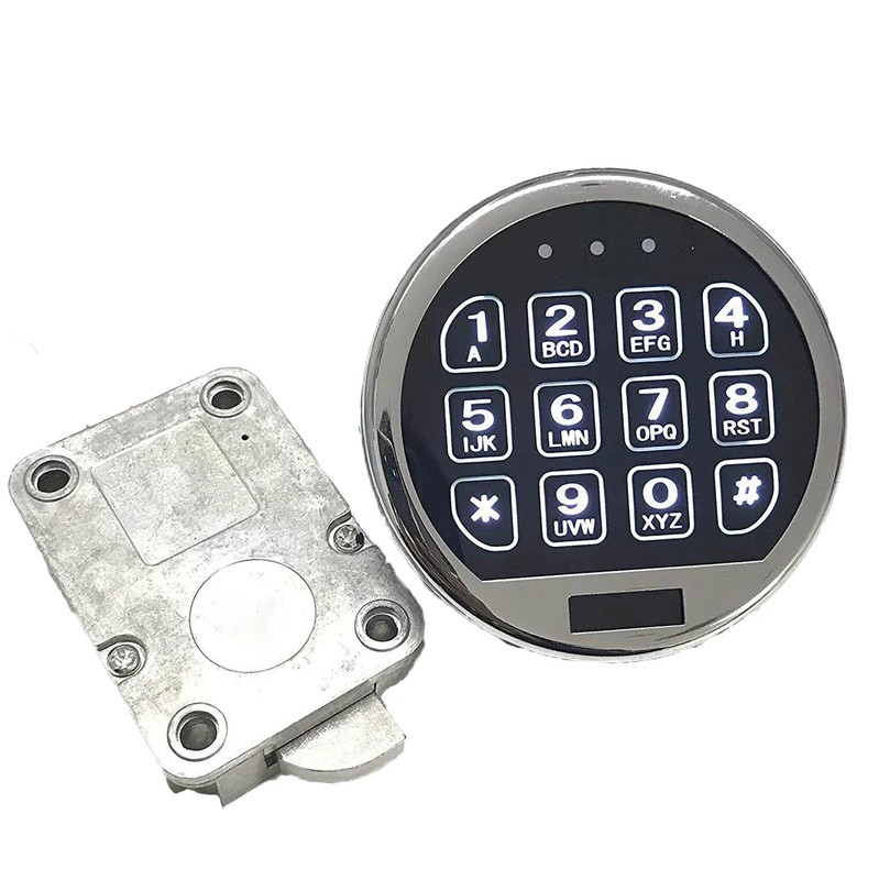 Gun Safe Lock Replacement Electronic Safe Lock LED Keypad Chrome With Swing Bolt