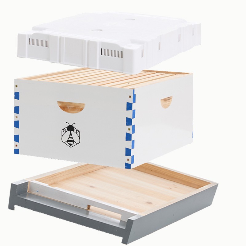 3 Layer Bee Hive Langstroth Kit 10 Deep & 20 Medium Frames Painting Baked finish