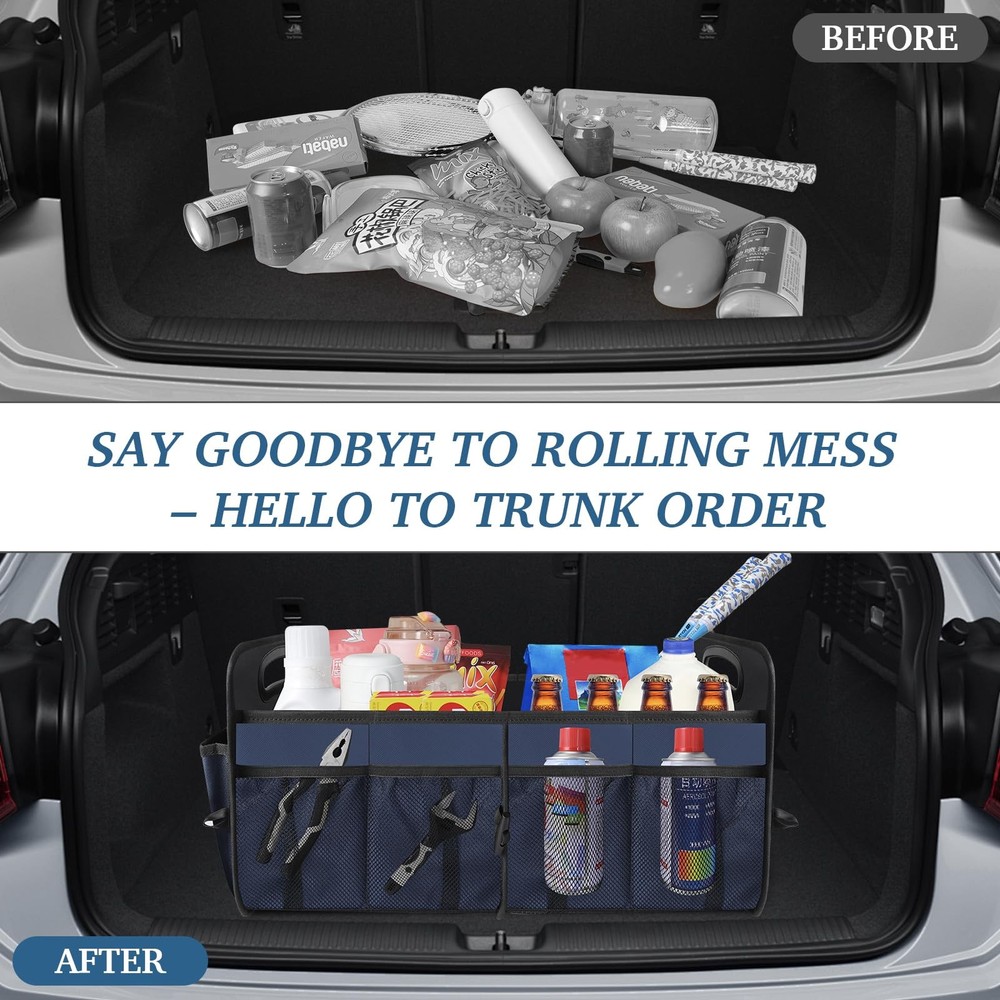 Trunk Organizer Collapsible Waterproof Multi-Compartment Trunk Organizer for ...