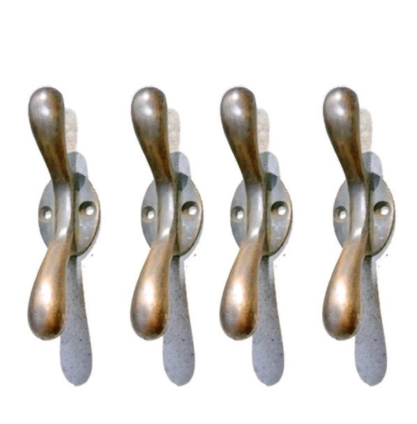 4 solid brass small 3" Hand Cast 7.5cm Cleat Tie Down Rope HooK CURTAINS loop