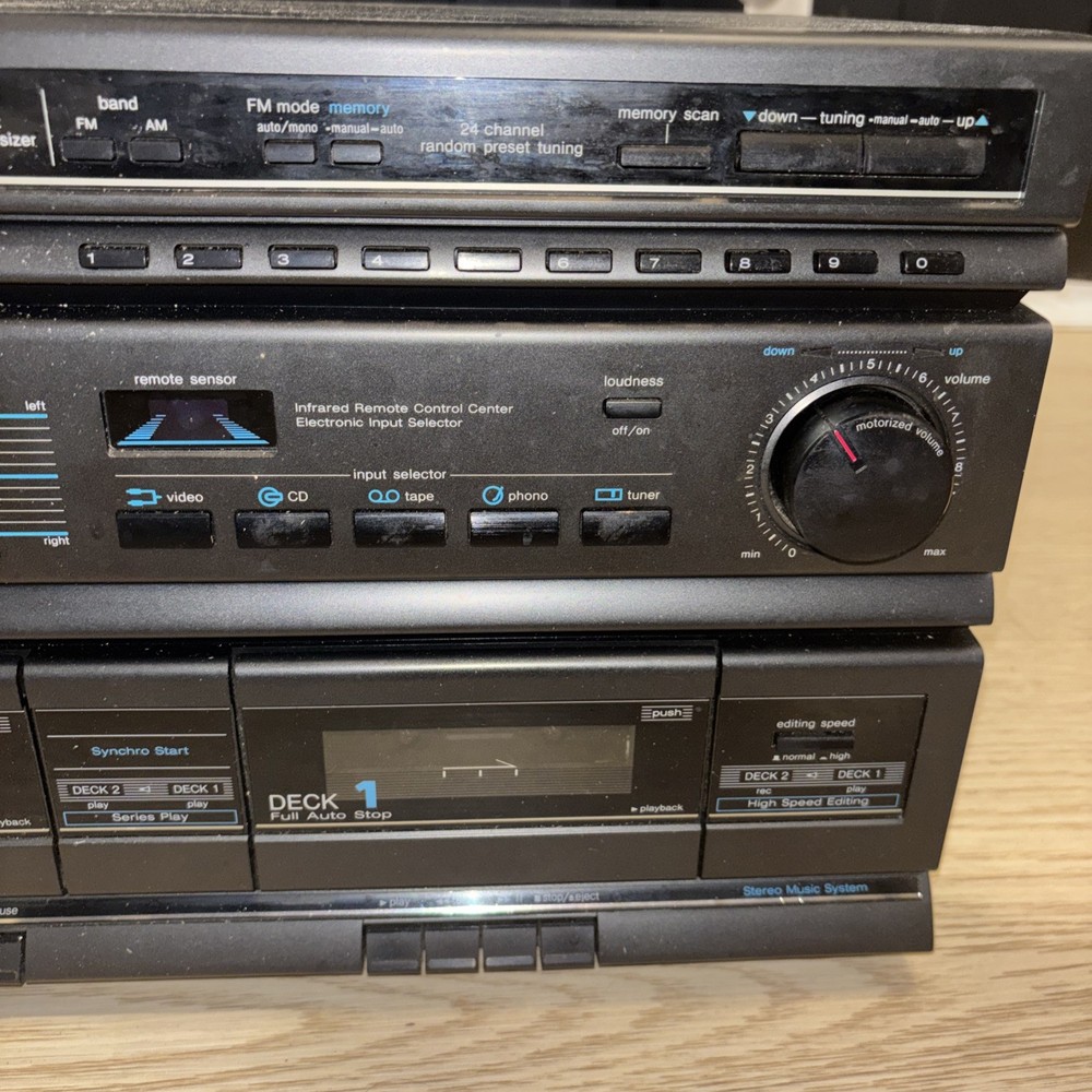 Panasonic Stereo Music System w/ Double Cassette Deck & Control Amplifier & Tune