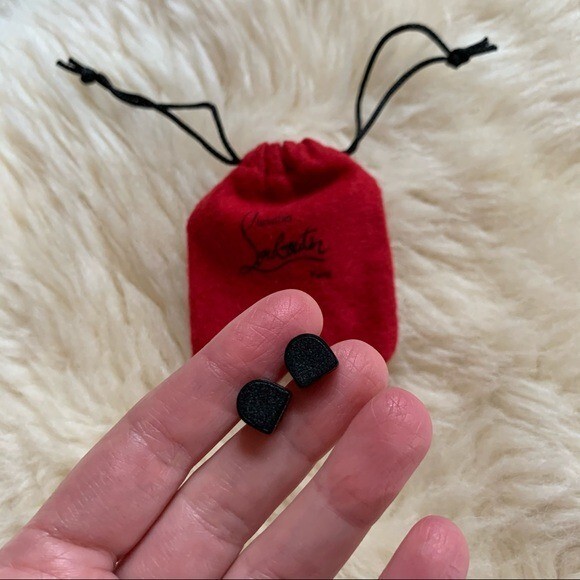 NEW Christian Louboutin Replacement Heel Caps Protector Black Tips 9mm