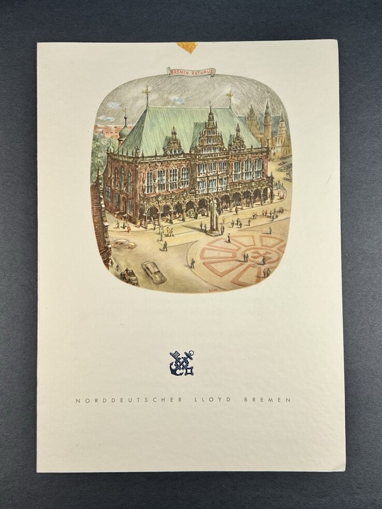 1960 MS Berlin Dinner Menu - North German Lloyd - May 8th
