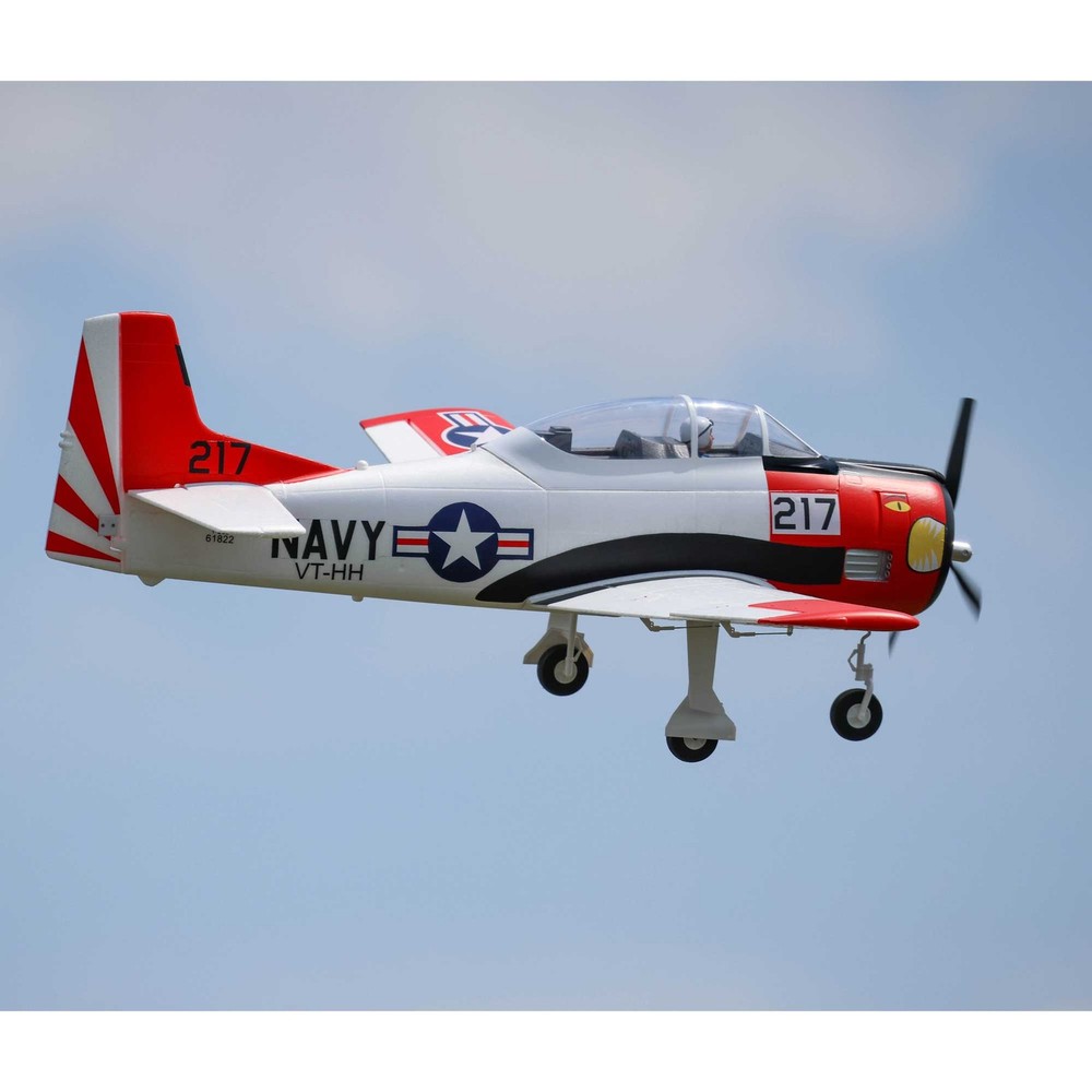 E-flite RC Airplane T-28 Trojan 1.2m BNF Basic with Smart EFL18350