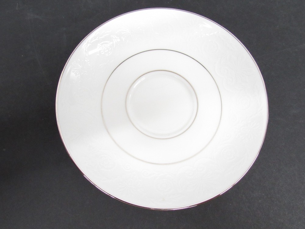 Lenox Artemis White & Silver Bone China Tea Cup Plates 5pc Single Place Setting