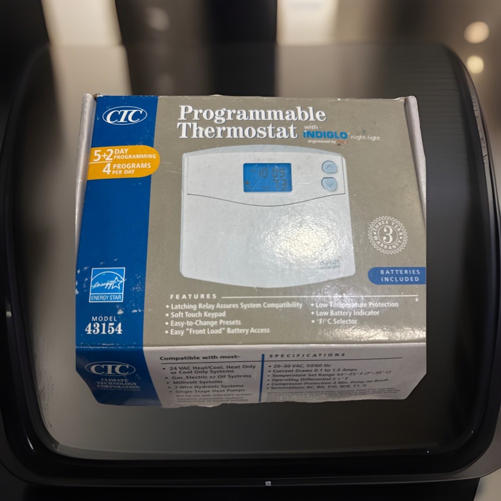 CTC THERMOSTAT 43154A PROGRAMMABLE  SINGLE STAGE