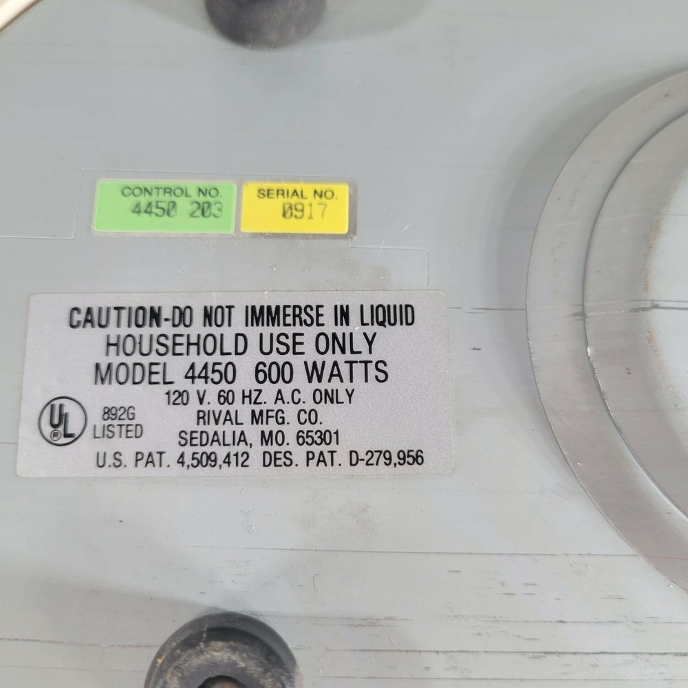 Rival Automatic Steamer and Rice Cooker Replacement Base Only Model 4450 Tested