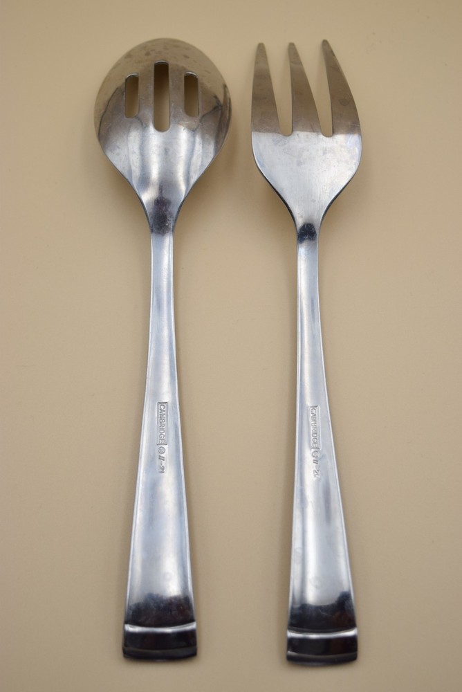 16pc Cambridge Solvay Sand Pebble Flatware Knives Serving Spoon Dinner Fork