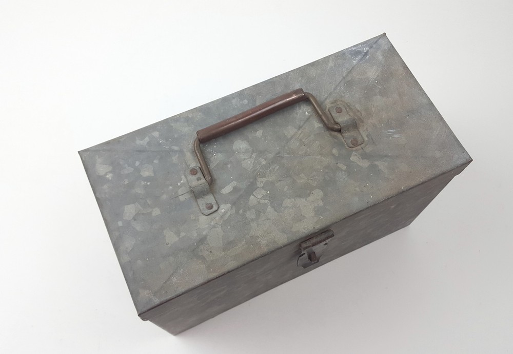 Vintage Galvanized Metal Tool Box