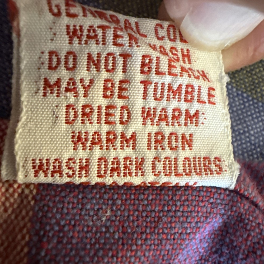 Crate & Barrel Bib Apron Striped Multi Colored Patchwork Pockets 34"l