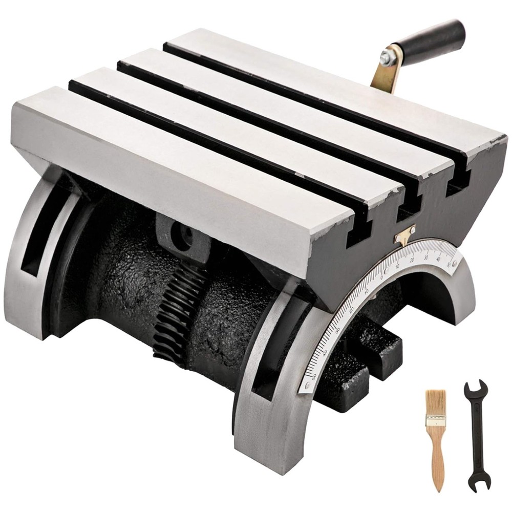 Versatile 10x7 Inch Tilting Milling Table with Easy Crank Handle Adjustment