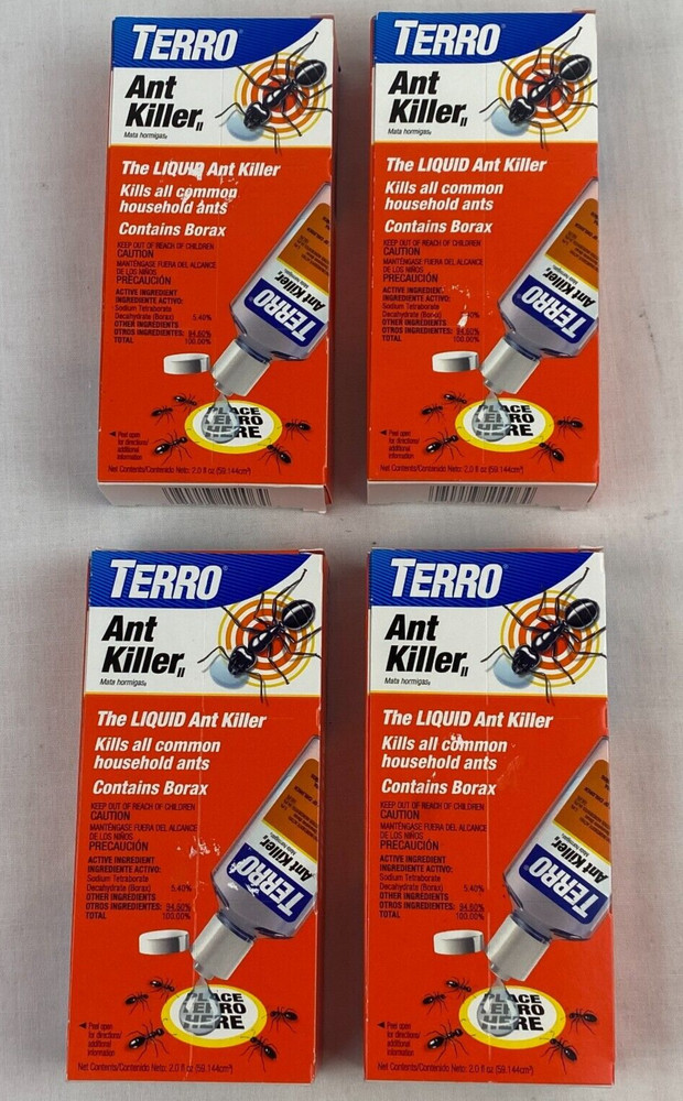 4x TERRO Ant Killer II Liquid Bottle 2 oz LOT of 4 Pack [A] B10