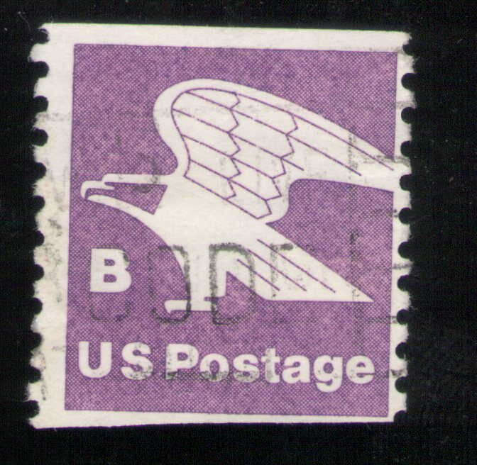 US. 1820.  (18c) "B" Eagle. Coil Single. Used. 1981