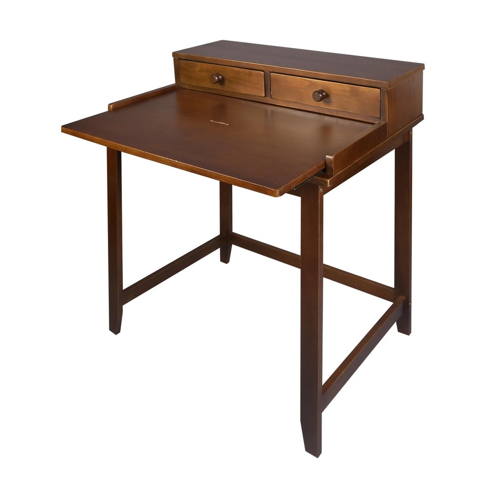 Solid Wood Home Office Computer Desk with Drawers, Pull-Out Tray, and Conceal...