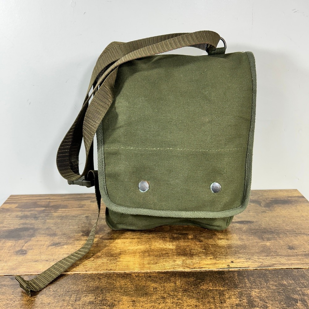 Military Map Case Canvas Bag Structured Back Pockets OD Green