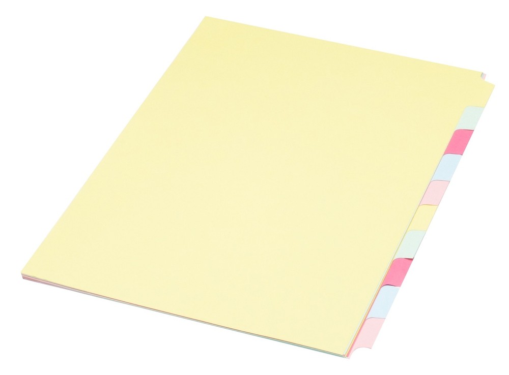 Concord Presentation Index Unpunched 10-Part A4 Assorted Ref 76099
