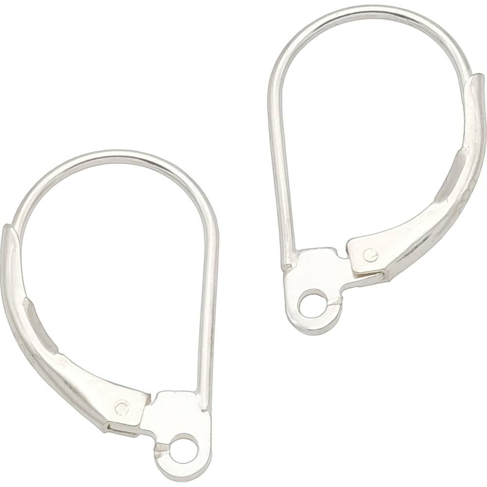 2 Sterling Silver Leverback Earrings 10 x 18mm