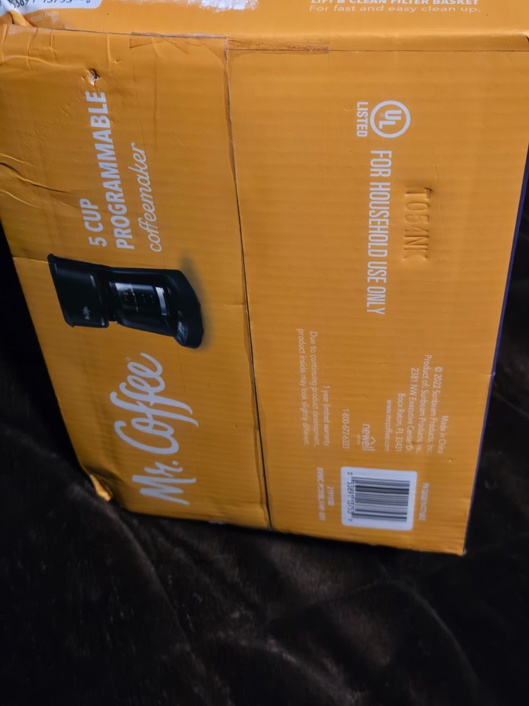 Mr. Coffee 5 Cup Programmable Coffeemaker Mini Brew New in Box 25 oz.