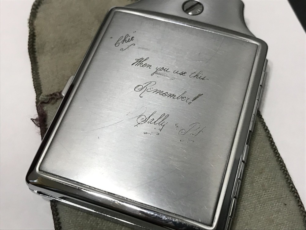 Vintage Ronson Mastercase Lighter Cigarette Case Combo - Inscribed