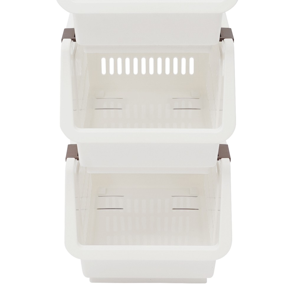 4 PCS Stacking Storage Baskets, Stackable Organizer Baskets