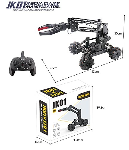VANLINNY Robotic Arm Kit, DIY Engineering Educational Medium, 1#black