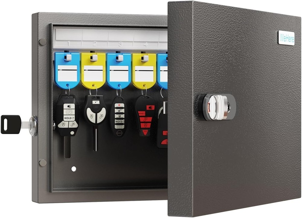 Key Lock Box Wall Mount Security Cabinet for Keys with Combination Lock