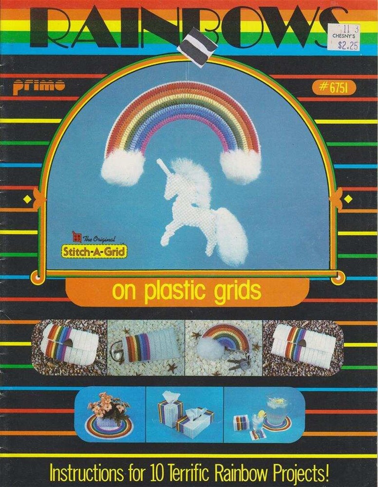 OOP!PRIMO RAINBOWS ON PLASTIC CANVAS # 6751