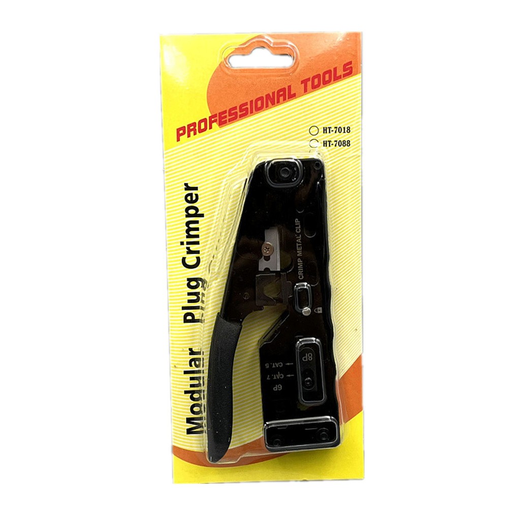 RJ45 Crimper Network Tools Ethernet Cable Stripper Through Connector Cat7/6/5 W