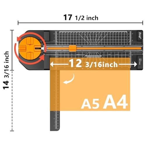 4-in-1 Paper Cutter 12" Trimmer - Multi-Function Scrapbooking Tool with Straight
