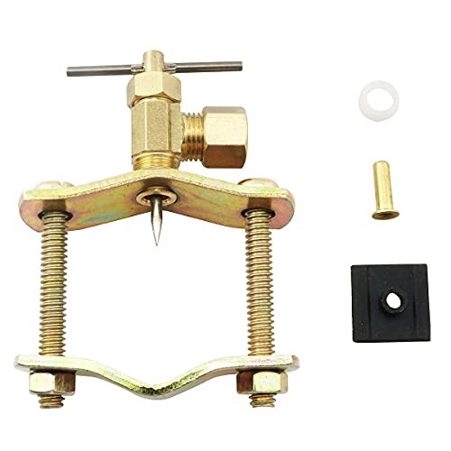 TAODAN Brass Saddle Needle Valve Self Piercing 1/4-Inch Compression Outlet