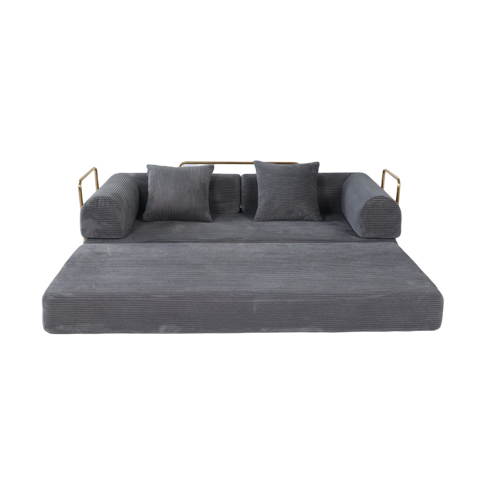 Foldable Sofa Bed 75", 3-Seater Sleeper w/ Memory Foam for Apartment