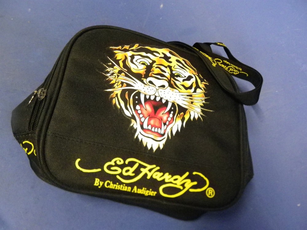 Ed Hardy Polyester/Canvas Lunchbox EVA Lining 9" x 8" x 5"