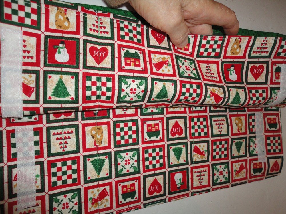 Walker Caddy Accessory Bag, 5 Pocket, Christmas Cotton, Handmade, Second Chance