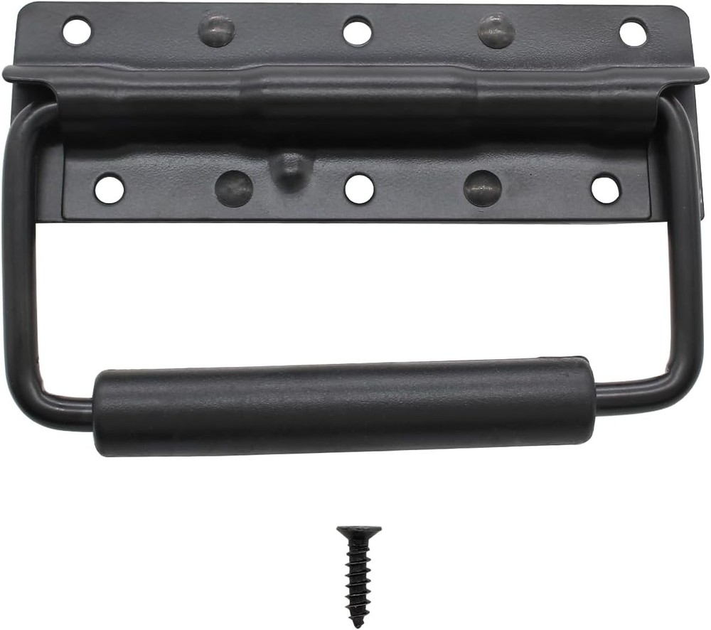 Spring Loaded Folding Handle 4.9" Heavy Duty Rubber Grip for Boxes