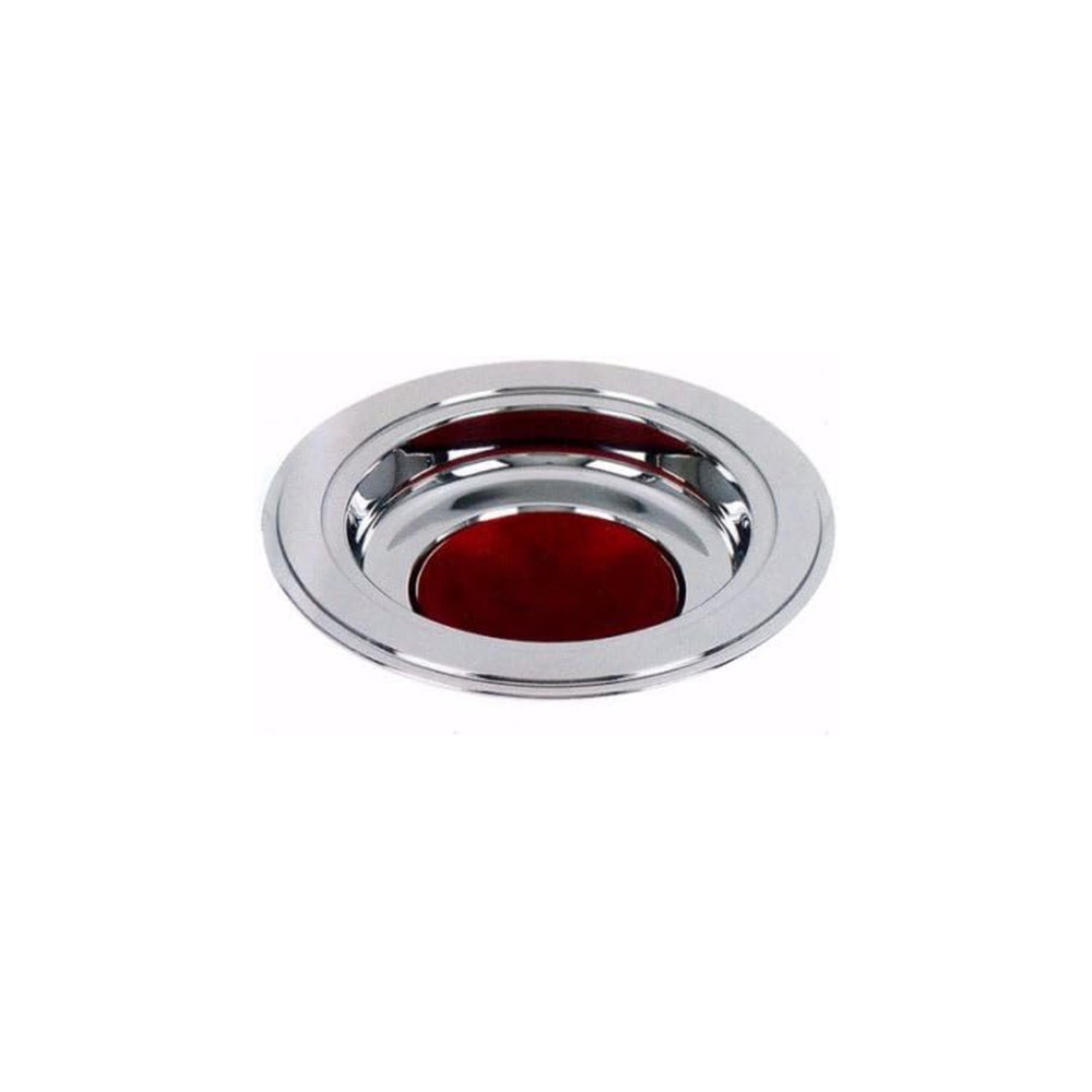 Silver Tone Offering Plates (Burgundy Felt Pad)
