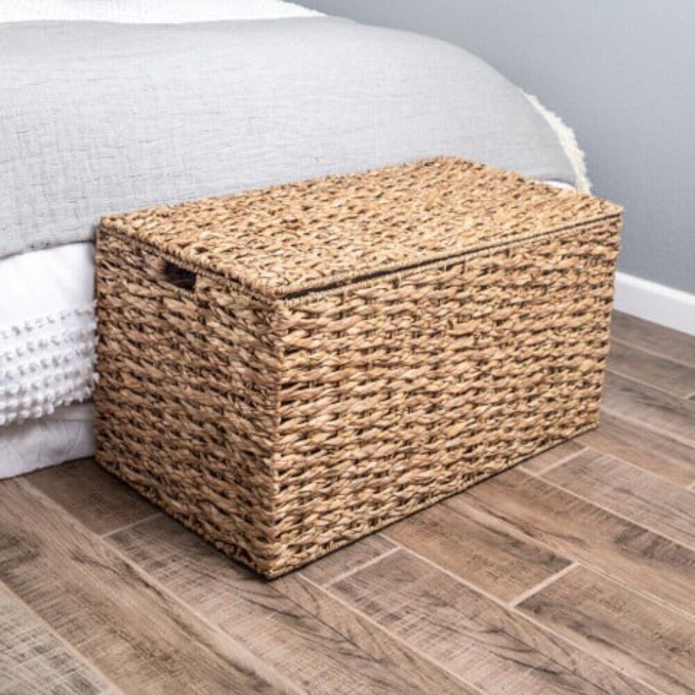 Storage Natural Trunk Large Rectangular Comfortable Cut Out Handles Anywhere