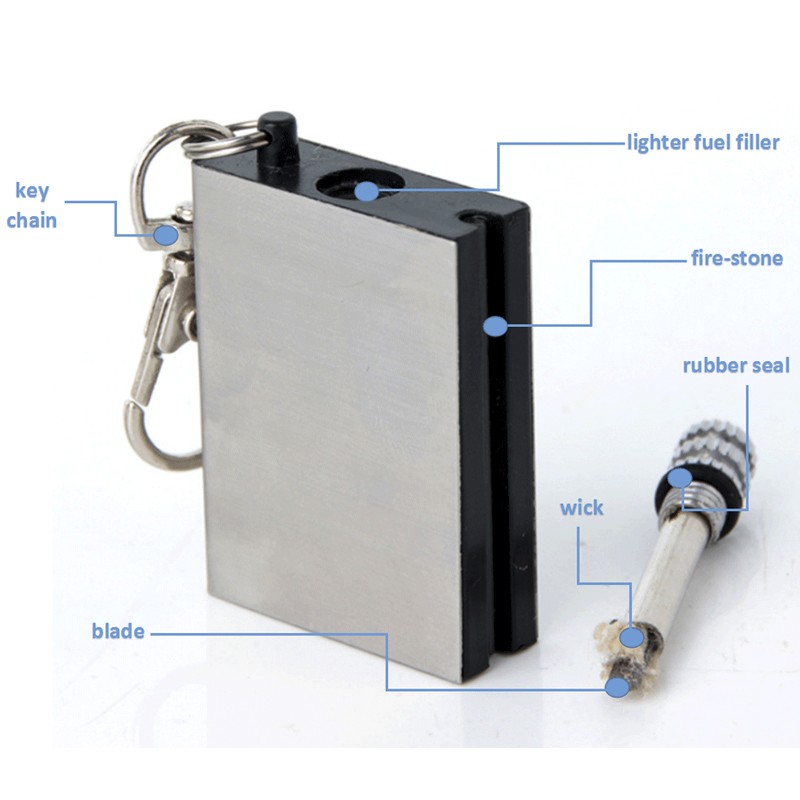 5 Lighters Flint Match Emergency Fire Starter Camp Survival Refill Waterproof