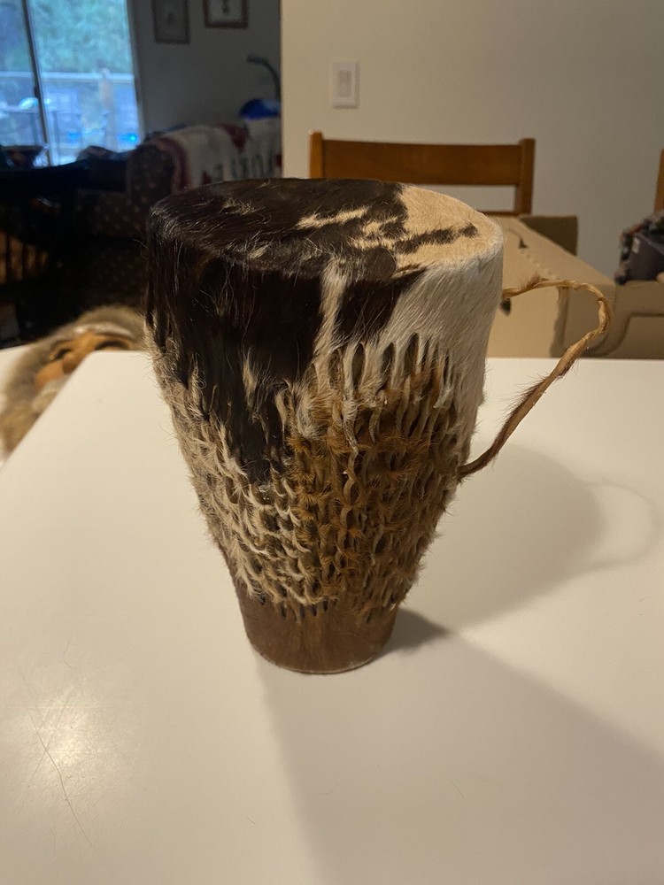 African Animal Hide Hand Drum 10”