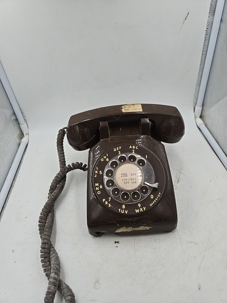 Vintage Brown ROTARY PHONE from BELL 603 Area Code