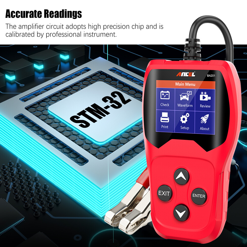 ANCEL 12V Car Battery Load Tester Voltmeter Cranking Charging Analyzer Fast Test