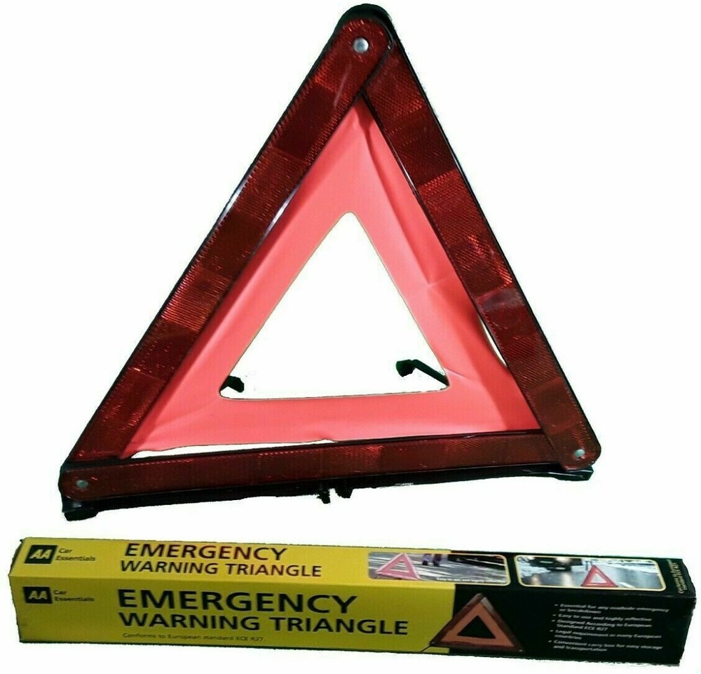 2 x Emergency Warning Triangle AA Car Essentials Hazard Breakdown Reflective Two